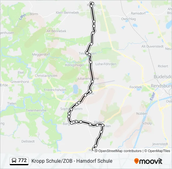 Автобус 772: карта маршрута