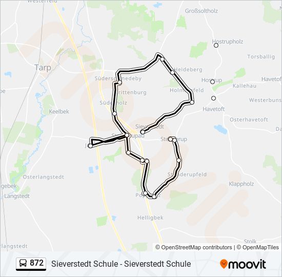 872 bus Line Map