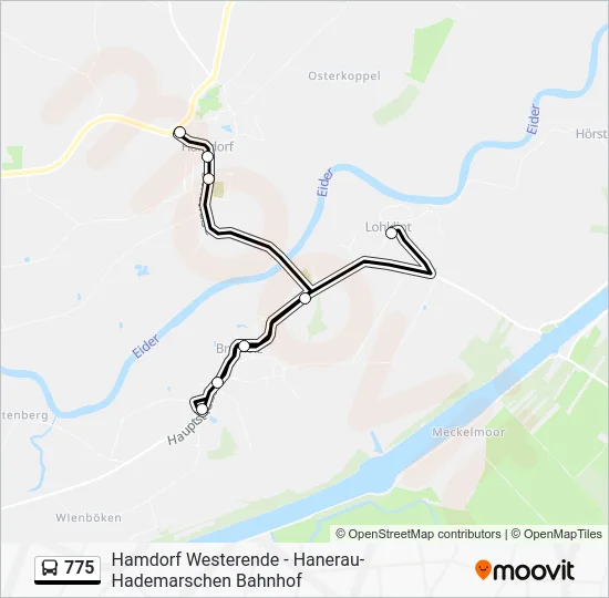 Автобус 775: карта маршрута