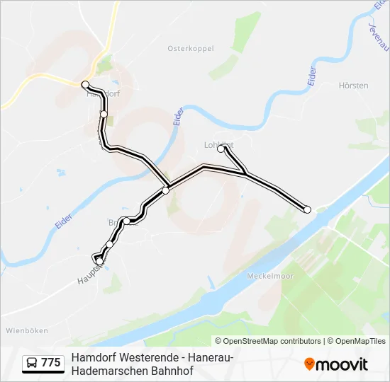 Автобус 775: карта маршрута