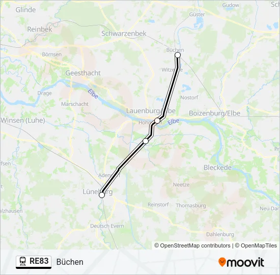 RE83 Train Line Map