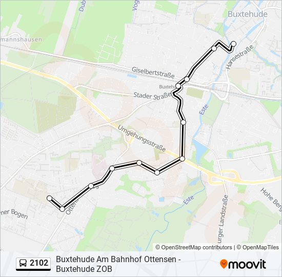 Buslinie 2102 Karte