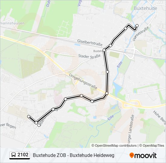 Автобус 2102: карта маршрута