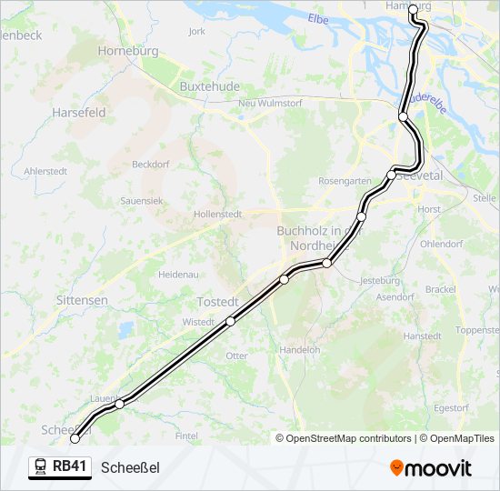 RB41 train Line Map