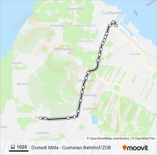 1020 Bus Line Map