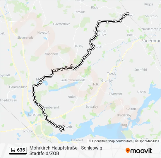 635 Route: Fahrpläne, Haltestellen & Karten - Mohrkirch Hauptstraße ...