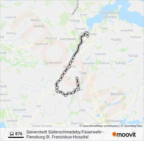 Автобус 876: карта маршрута