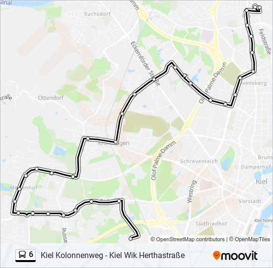 6 bus Line Map