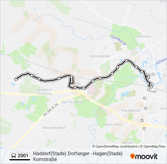 Buslinie 2001 Karte