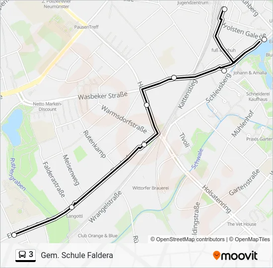 Автобус 3: карта маршрута