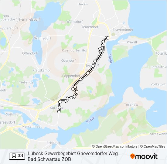 33 Route Fahrpläne, Haltestellen & Karten Kücknitz (Aktualisiert)