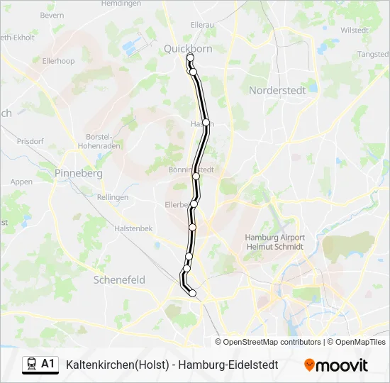 Поезд A1: карта маршрута