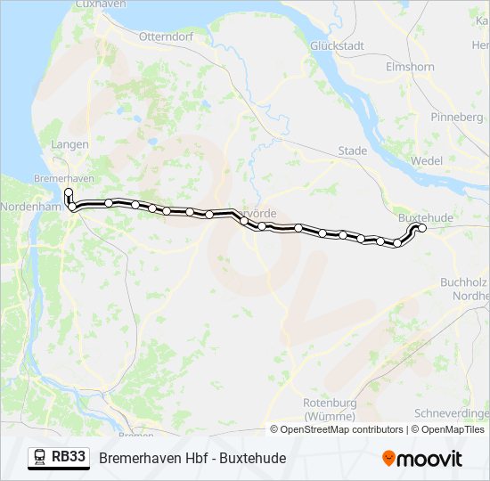 Bahnlinie RB33 Karte