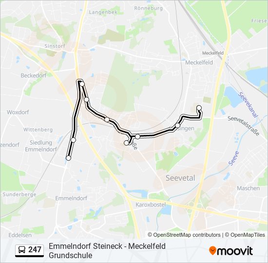 247 bus Line Map