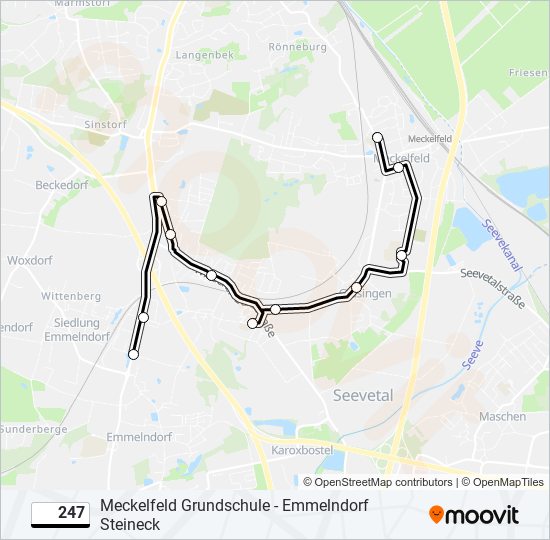 247 bus Line Map