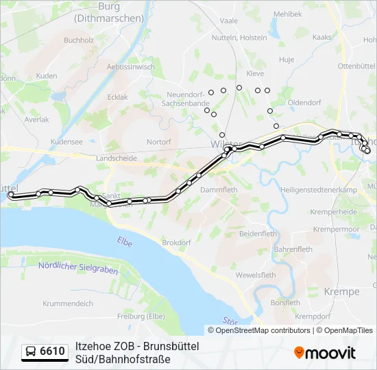 Автобус 6610: карта маршрута