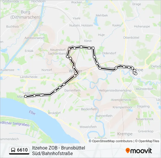 Автобус 6610: карта маршрута