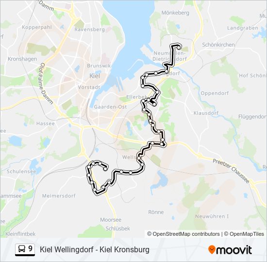 9 bus Line Map