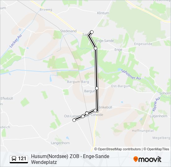 121 bus Line Map