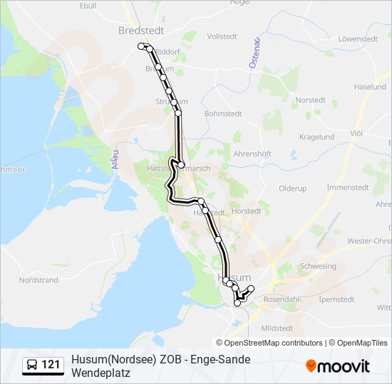 121 bus Line Map