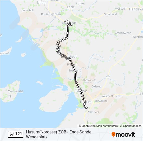 121 bus Line Map