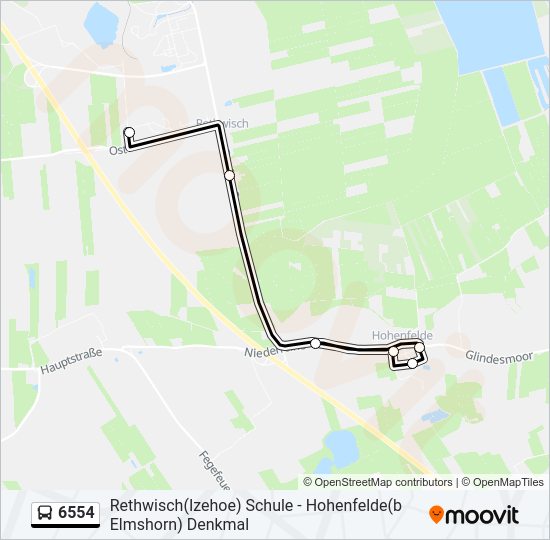 Автобус 6554: карта маршрута