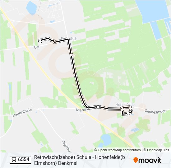 Автобус 6554: карта маршрута