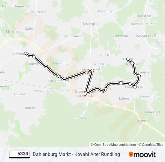 5333 bus Line Map