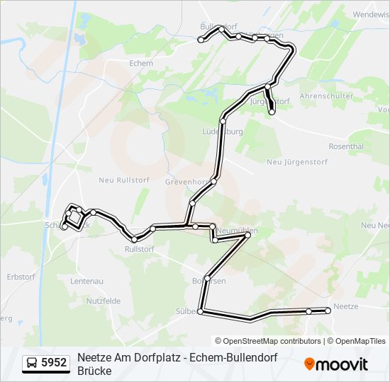 5952 bus Line Map