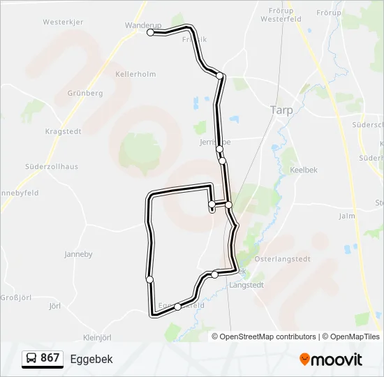 867 Bus Line Map