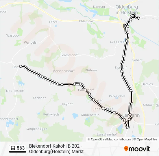 Автобус 563: карта маршрута