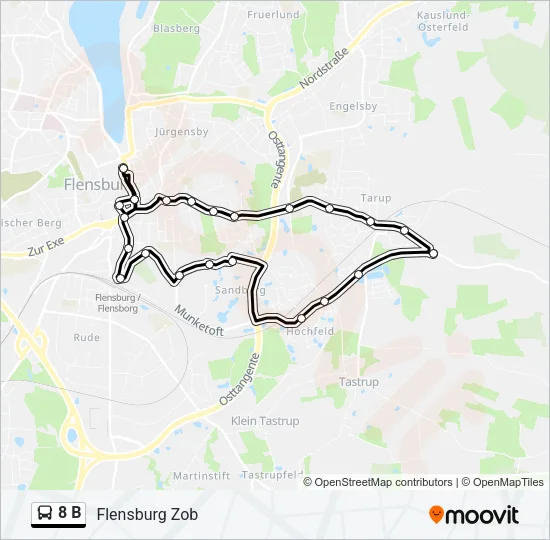Автобус 8 B: карта маршрута