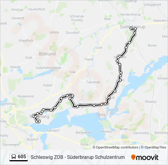 605 Bus Line Map
