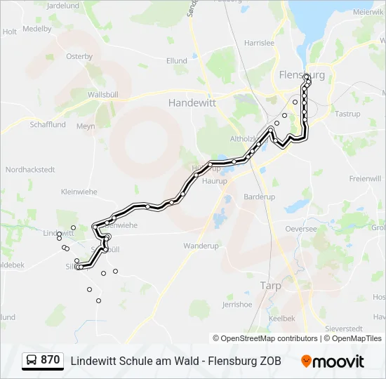 870 Bus Line Map