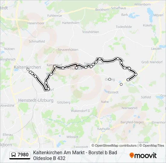 Автобус 7980: карта маршрута