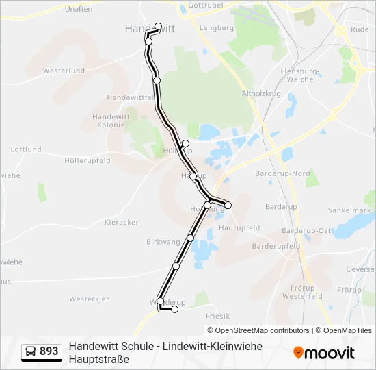 Автобус 893: карта маршрута