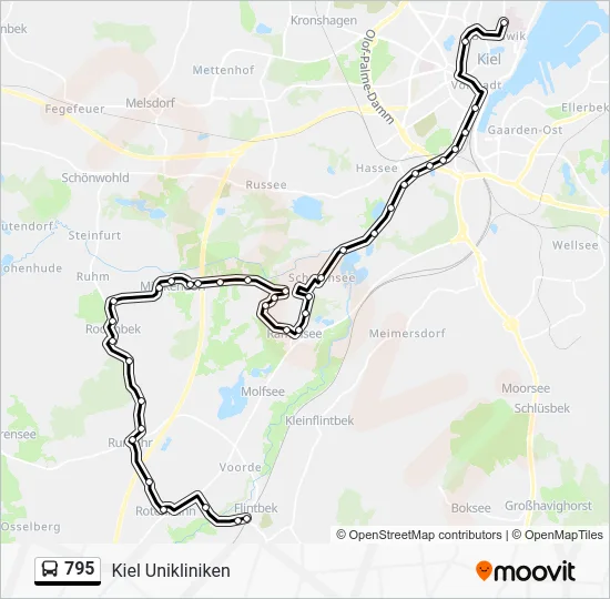 Автобус 795: карта маршрута
