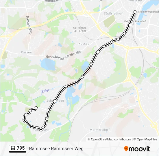 Автобус 795: карта маршрута