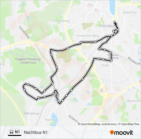 Автобус N1: карта маршрута