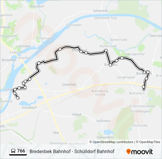 766 Bus Line Map