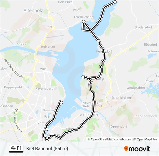 Паром F1: карта маршрута