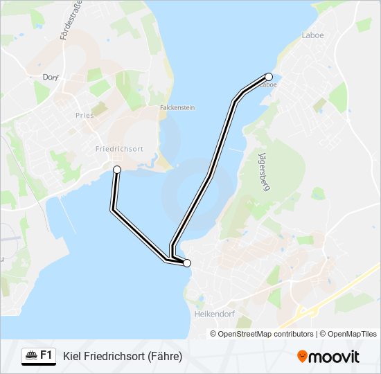 Fährelinie F1 Karte