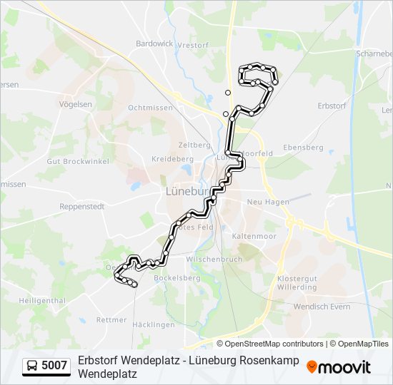 5007 bus Line Map