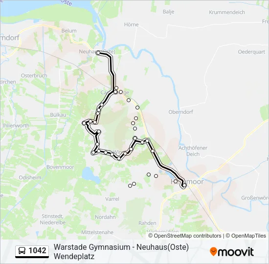 Автобус 1042: карта маршрута