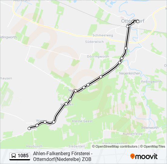 1085 bus Line Map