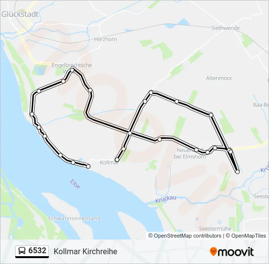 Автобус 6532: карта маршрута
