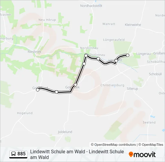 885 Bus Line Map