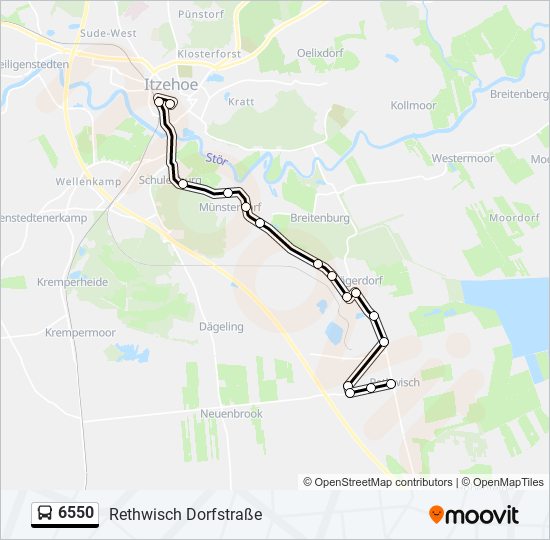 6550 bus Line Map