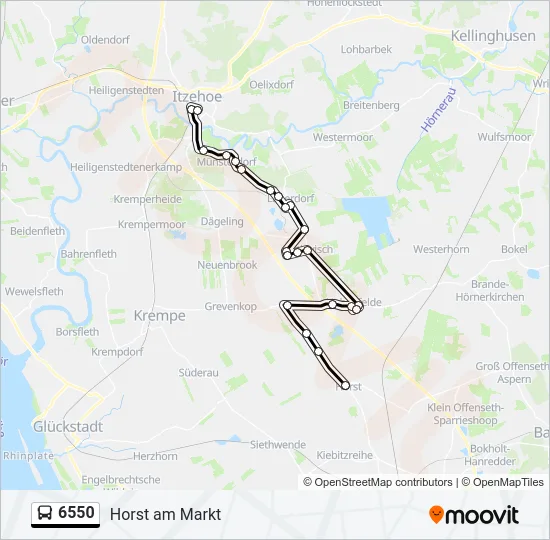 Автобус 6550: карта маршрута
