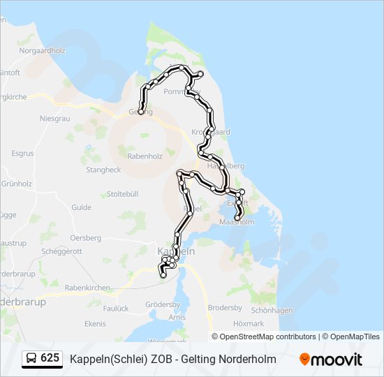 625 Route Schedules, Stops & Maps Gelting Norderholm (Updated)